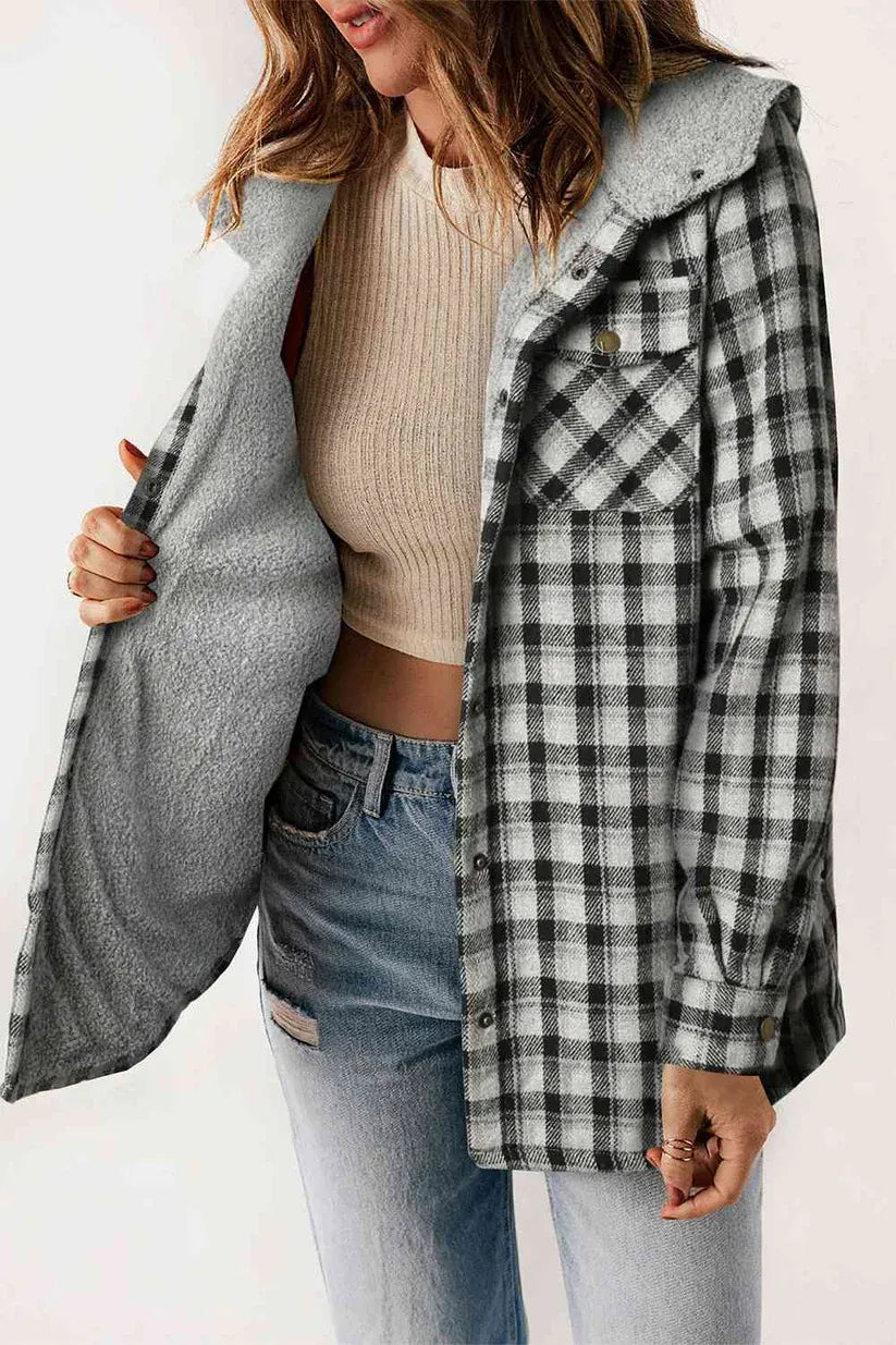 Joana™ | Veste à carreaux pour femmes avec capuche