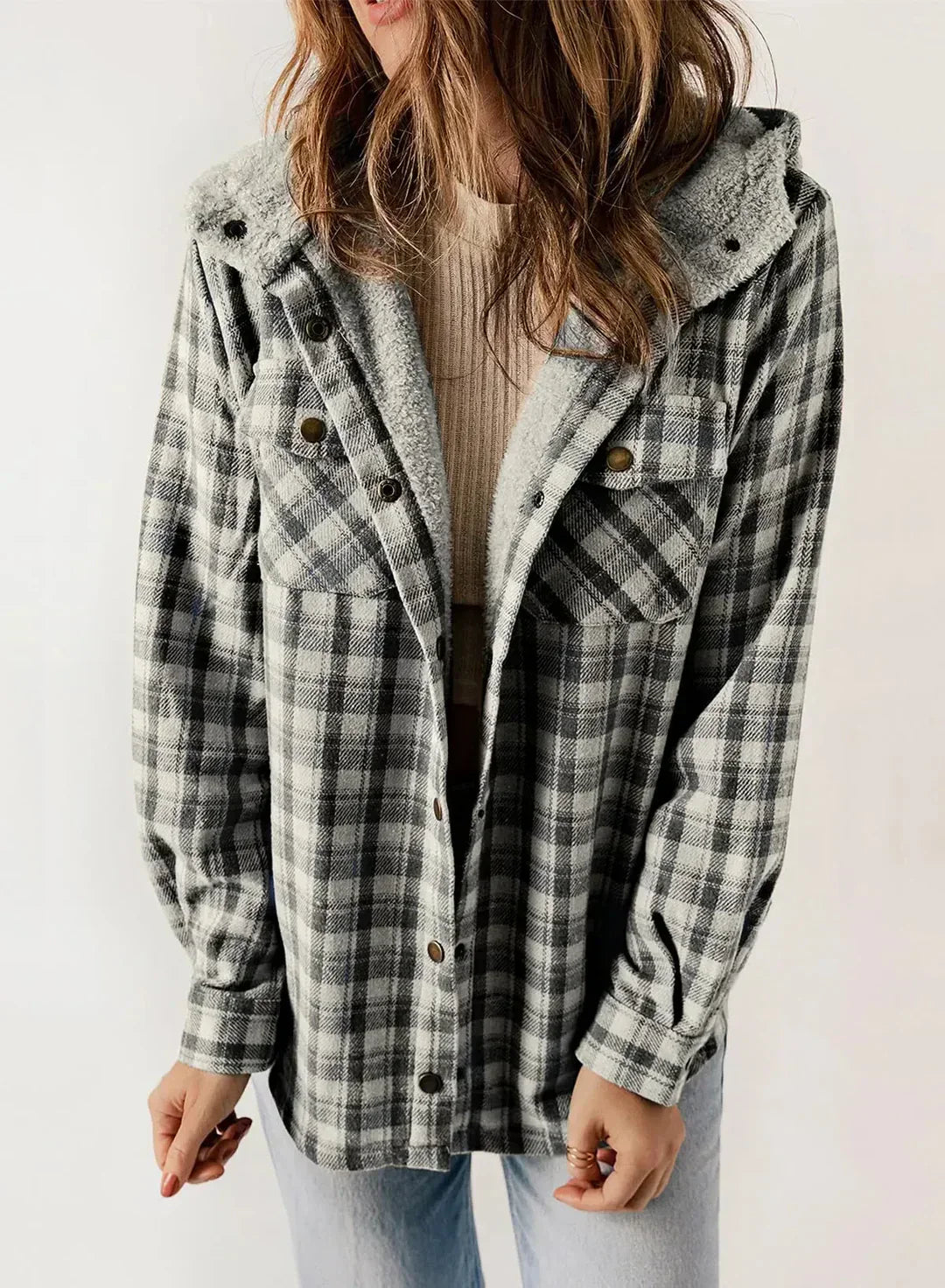 Joana™ | Veste à carreaux pour femmes avec capuche