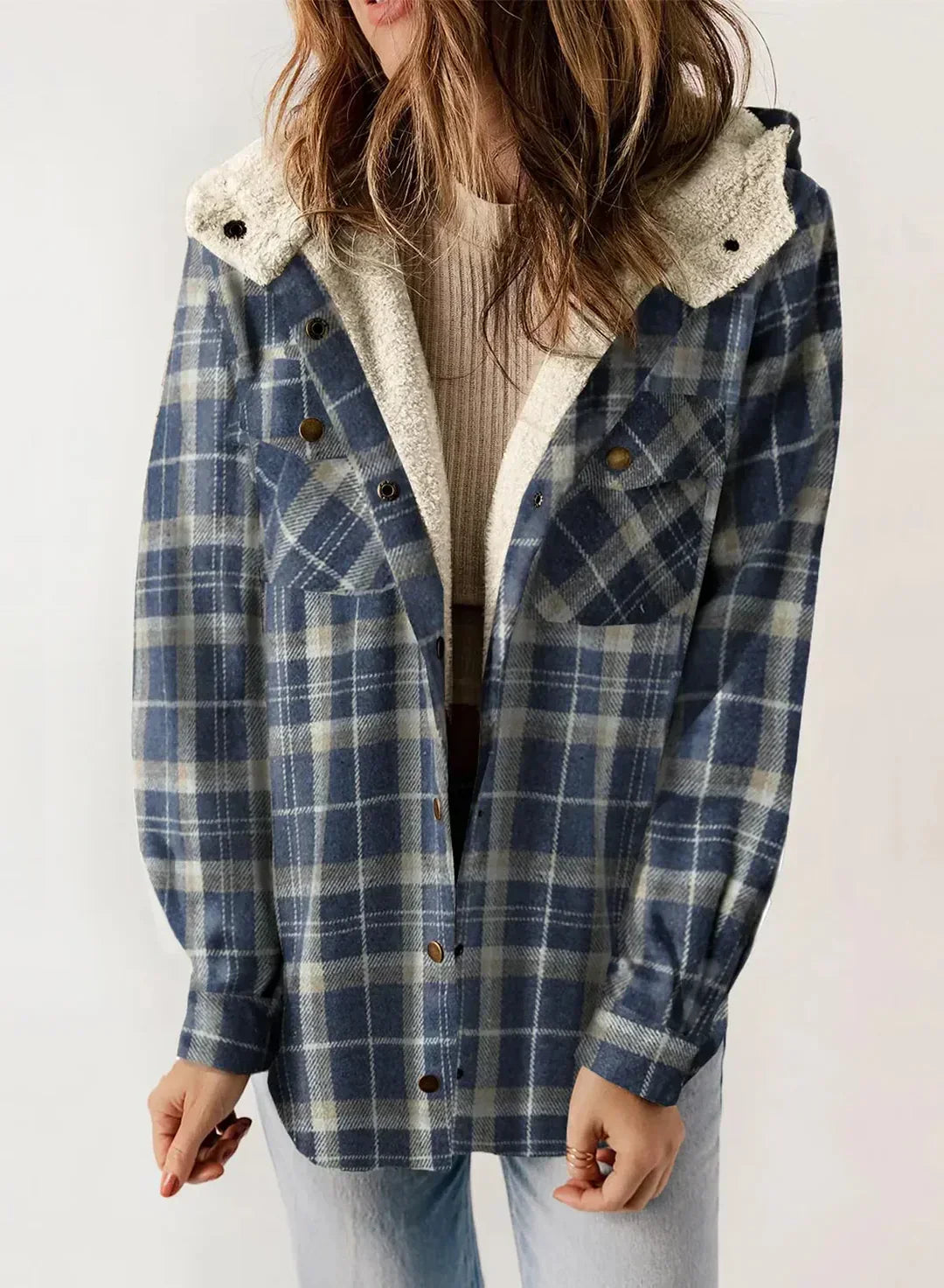Joana™ | Veste à carreaux pour femmes avec capuche