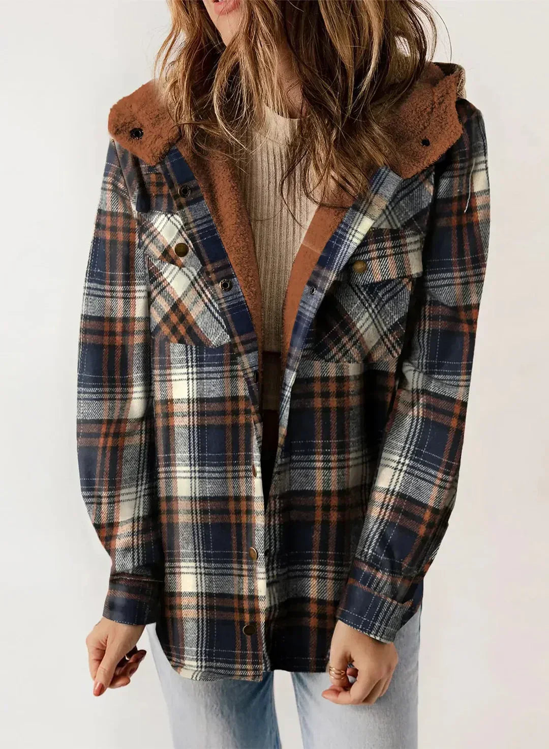 Joana™ | Veste à carreaux pour femmes avec capuche