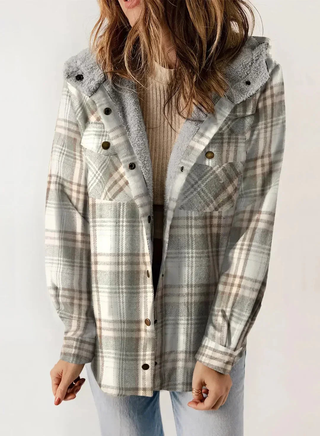 Joana™ | Veste à carreaux pour femmes avec capuche