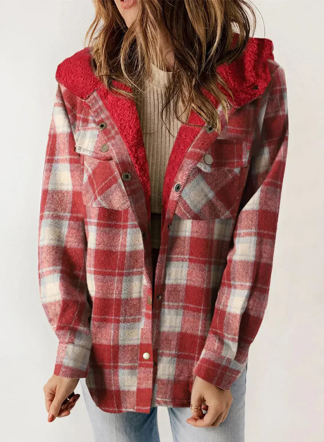 Joana™ | Veste à carreaux pour femmes avec capuche