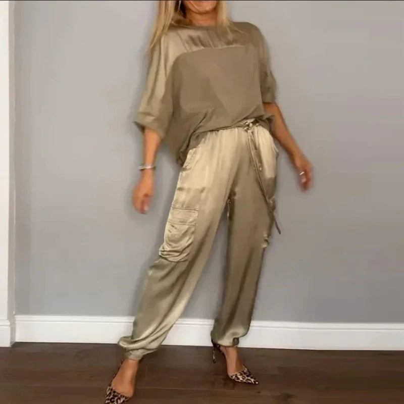 Amelia™ | Ensemble Femme Sophistiqué en Satin