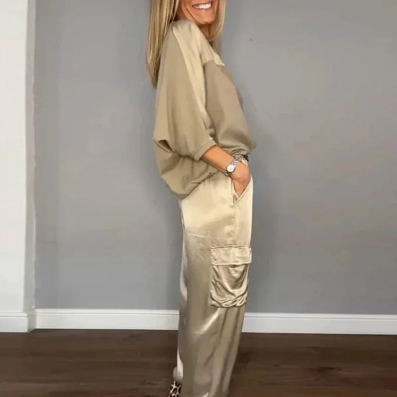 Amelia™ | Ensemble Femme Sophistiqué en Satin
