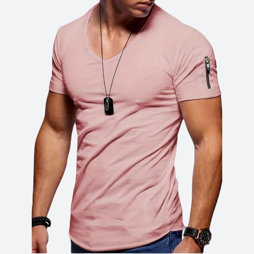 Levie | T-shirt Décontracté et Stylé à Col V pour Homme