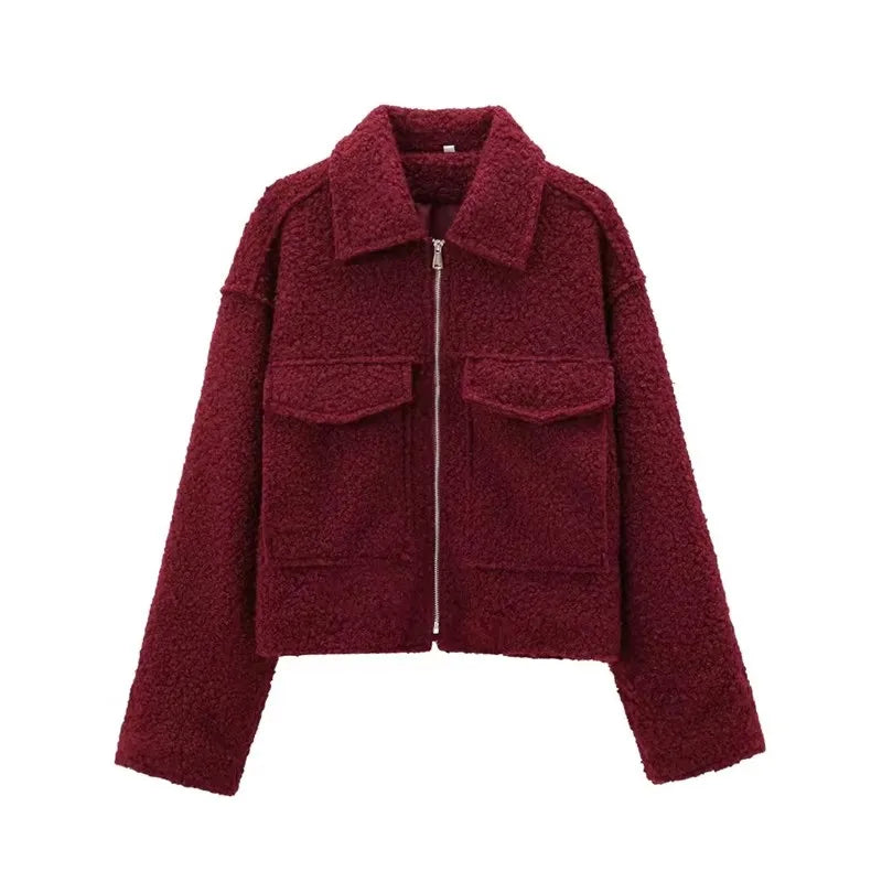 Anya™| Veste Grise avec Poches Zippées