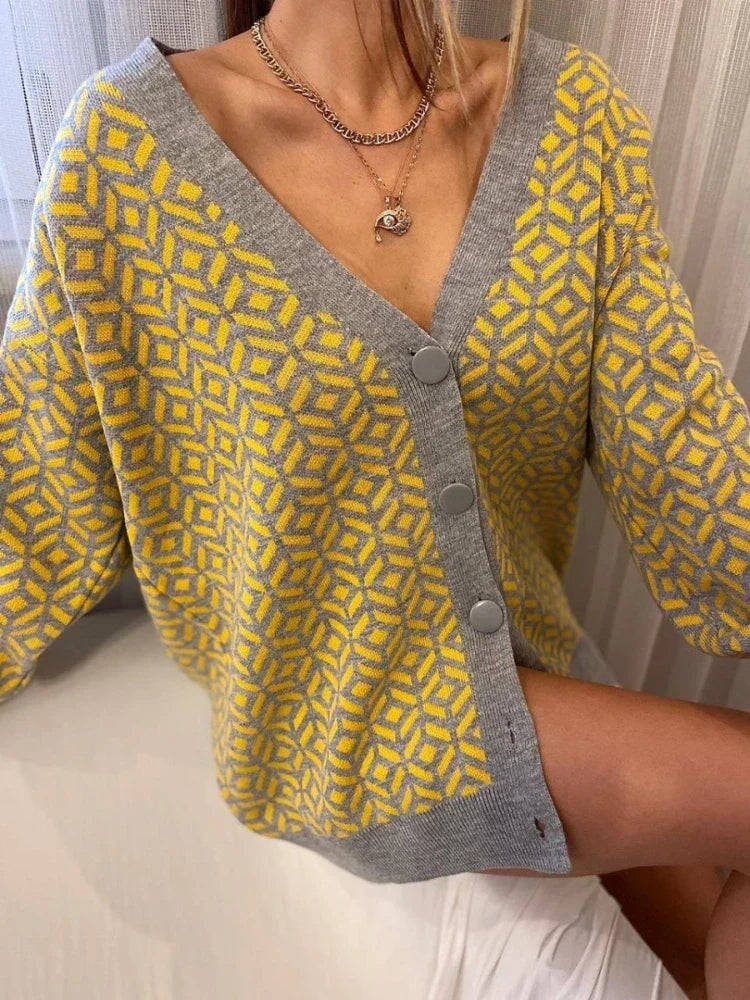 Chanel™ | Cardigan Oversized Tricoté à Col V pour Femmes